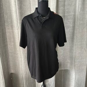 Tasso Elba Black Polo Shirt Classic Design